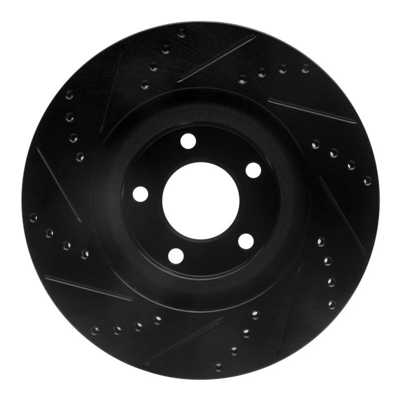 Ford Edge Brake Rotor (1) - Front Right - R1 Concepts - Drilled & Slotted - Black - `07-`15